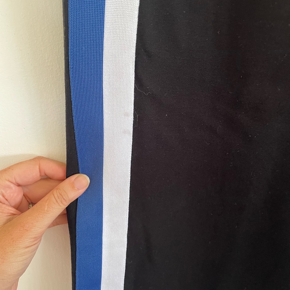 Universal Standard Stephanie Wide Leg Stripe Pointe Pants Blue and White Stripe - Picture 5 of 6
